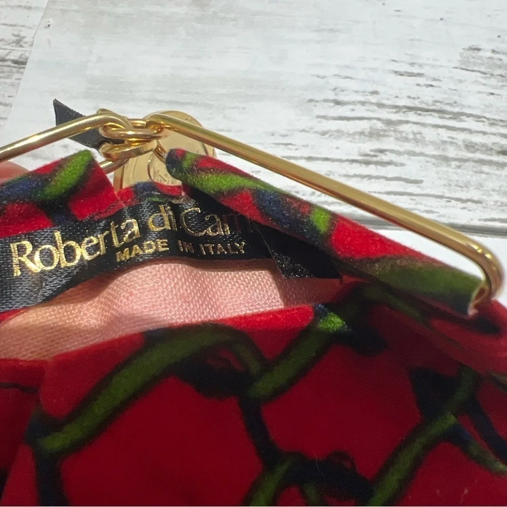 Roberta di Camerino Red and Green Velvet Keychain